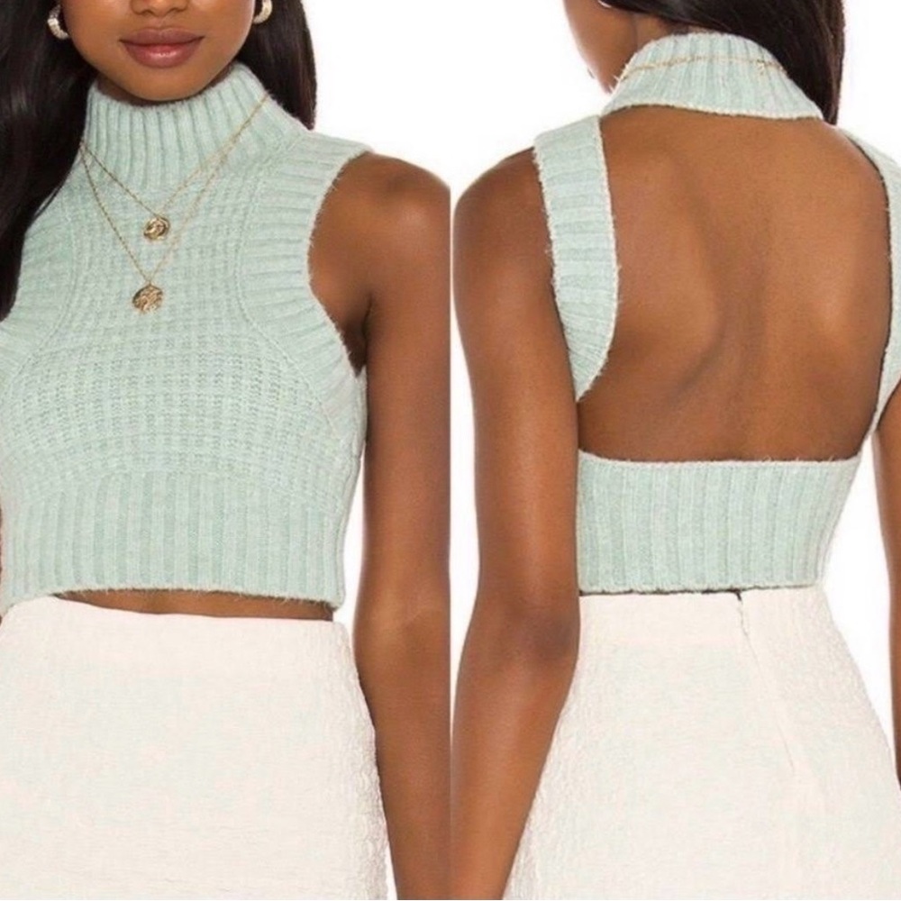 For Love And Lemons Dominique Crop Open Back Top